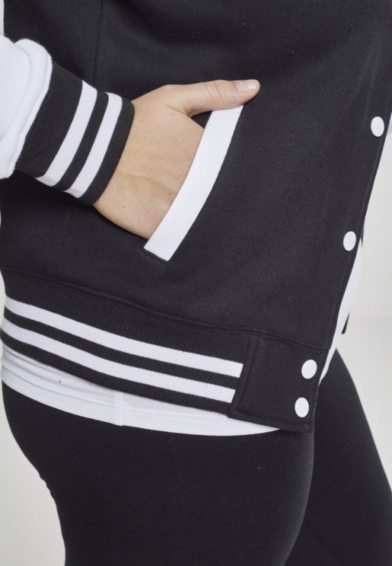 Bunda Urban Classics Ladies 2-tone College Sweatjacket - blk/wht