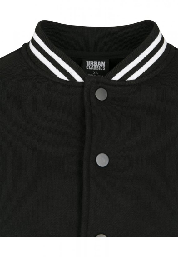 Ladies Inset College Sweat Jacket - blk/wht