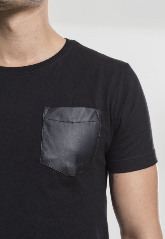 Koszulka Leather Imitation Pocket Tee - blk/blk