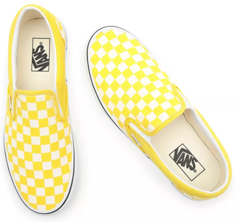 Boty Vans Classic Slip-On checkerboard cyber yelow/true white