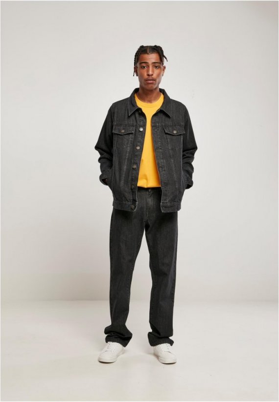 Pánska džínsová bunda Urban Classics Organic Basic Denim Jacket - čierna