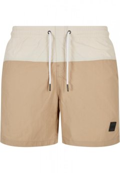 Pánske kúpacie kraťasy Urban Classics Block Swim Shorts - unionbeige/softseagrass