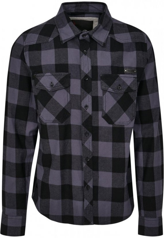 Pánská košile Brandit Checked Shirt - černá, šedá