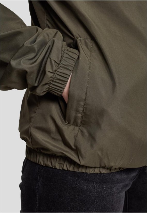 Ladies Basic Pull Over Jacket - dark olive