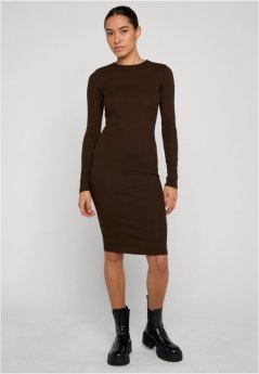 Ladies Rib Dress  - brown