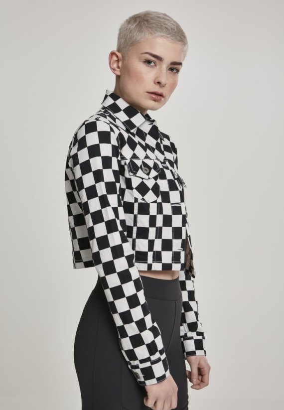 Bunda Urban Classics Ladies Short Check Twill Jacket