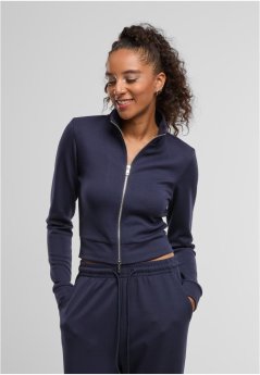 Ladies Slim Fit Scuba Track Jacket - navy