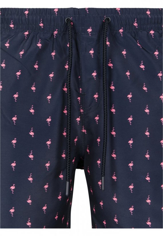 Pánske kúpacie šortky Urban Classics Pattern Swim Shorts - flamingo