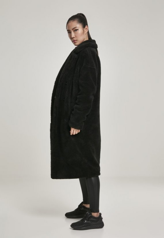Ladies Oversized Teddy Coat - black