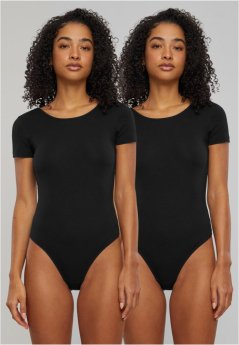 Ladies Essentials Stretch Jersey Body 2-Pack  - black+black