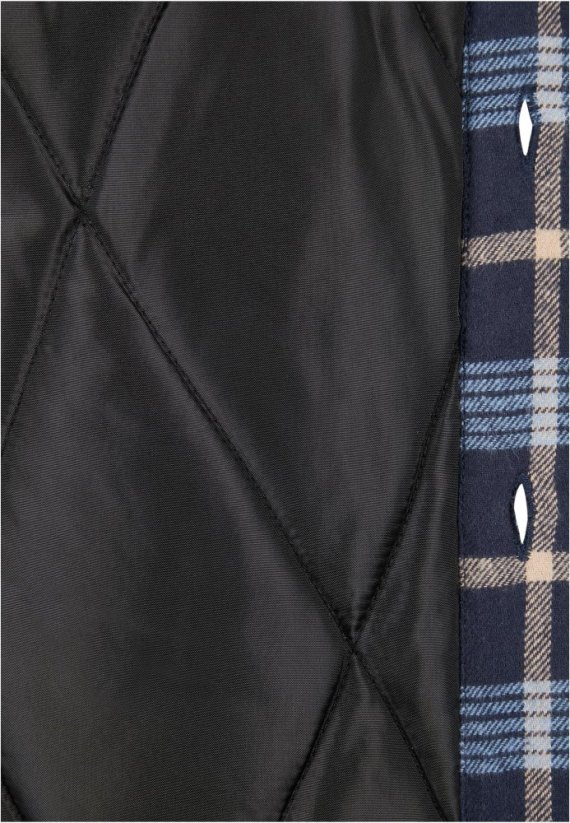 Plaid Quilted Shirt Jacket - lightblue/darkblue