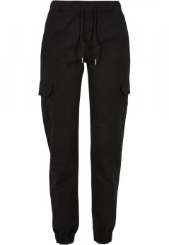 Ladies High Waist Cargo Jogging Pants - black
