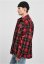 Pánská jarní bunda Urban Classics Plaid Teddy Lined - červená,černá