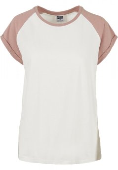 Ladies Contrast Raglan Tee - whitesand/duskrose