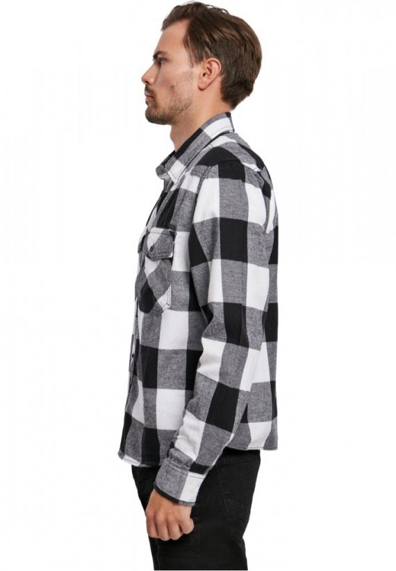 Pánská košile Brandit Checked Shirt - černá, bílá