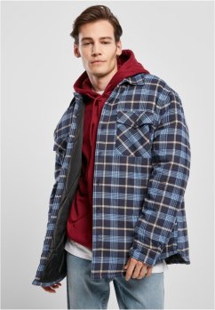 Plaid Quilted Shirt Jacket - lightblue/darkblue