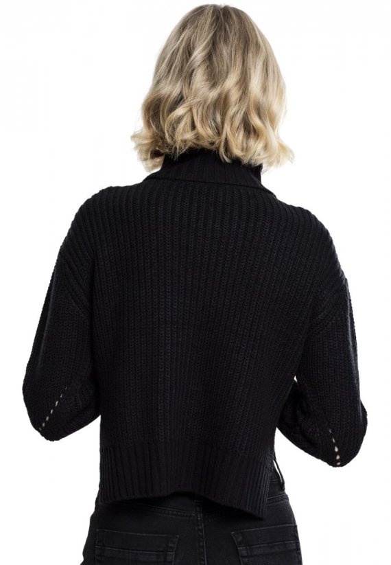 Svetr Urban Classics Ladies HiLo Turtleneck Sweater - black