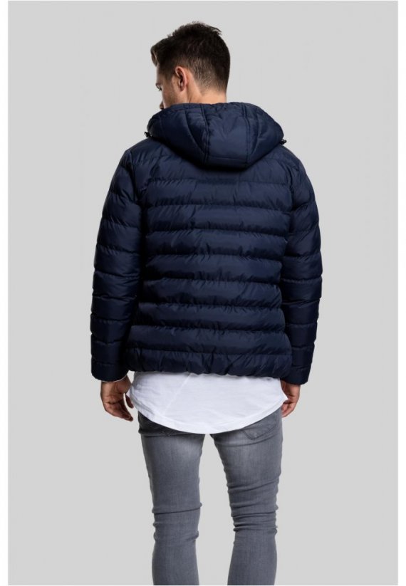 Tmavomodrá pánska zimná bunda Urban Classics Basic Bubble Jacket
