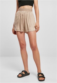 Ladies Viscose Satin Resort Shorts - softtaupe