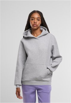 Ladies Fluffy Hoody - heathergrey