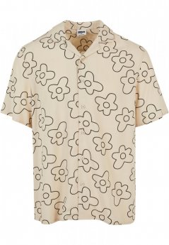Béžová pánská košile Urban Classics Viscose AOP Resort Shirt