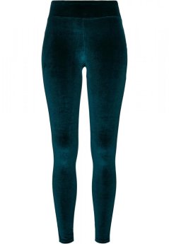 Ladies High Waist Velvet Leggings - teal
