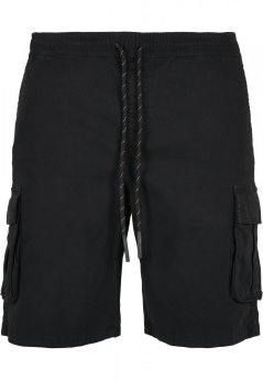 Drawstring Cargo Shorts - black