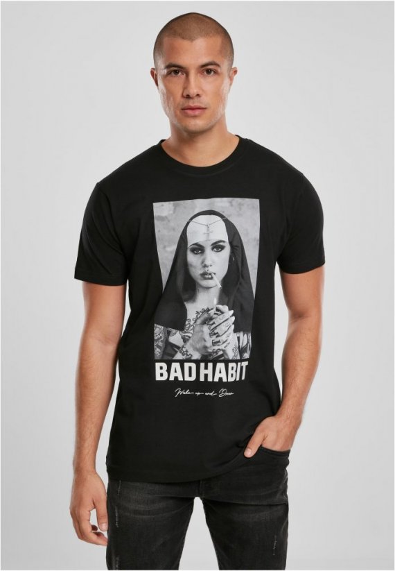 T-shirt męski Mister Tee Bad Habit - czarny
