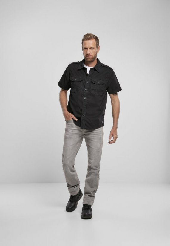 Košile Brandit Vintage Shirt shortsleeve - black