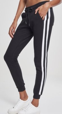 Dámske tepláky Urban Classics Ladies College Contrast Sweatpants - čierno/biele