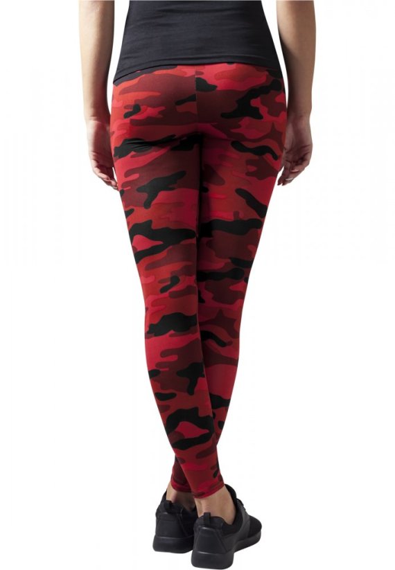 Ladies Camo Leggings - red camo