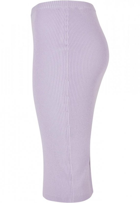 Ladies Rib Knit Midi Skirt - lilac