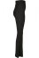 Ladies High Waist Rib Flared Leggings - black