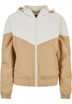 Dámská jarní/podzimní bunda Urban Classics Ladies Arrow Windbreaker - béžová,bílá