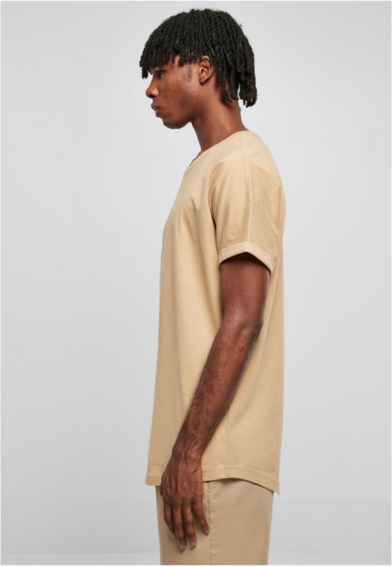 Long Shaped Turnup Tee - unionbeige