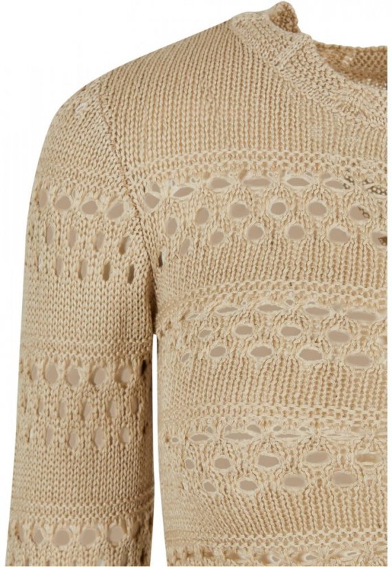 Ladies Cropped Crochet Knit Sweater - softseagrass
