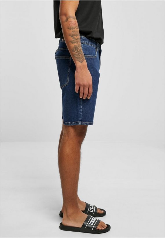 Relaxed Fit Jeans Shorts - mid indigo washed