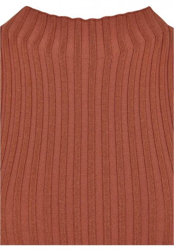 Ladies Rib Knit Sleevless Body - terracotta