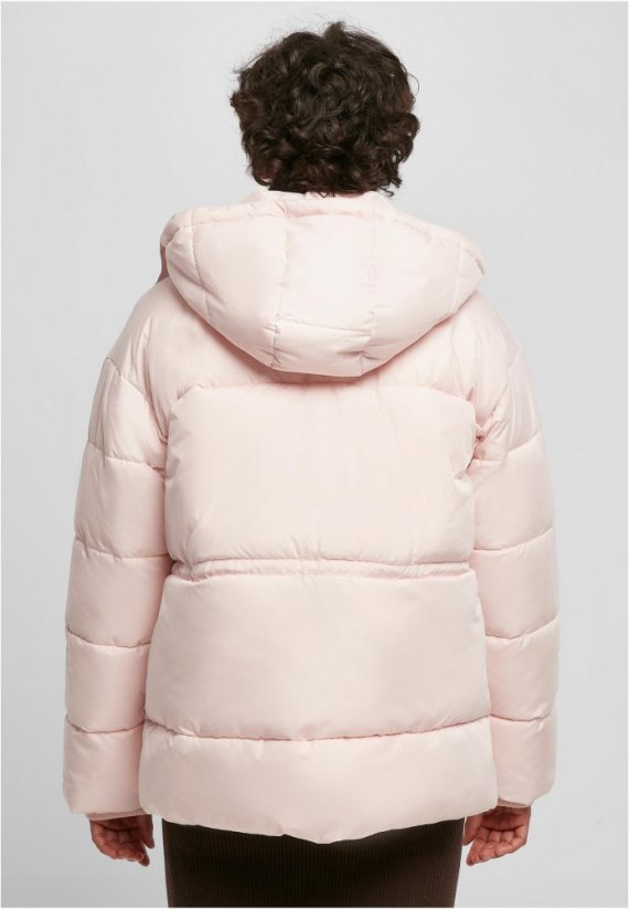 Ladies Waisted Puffer Jacket - pink