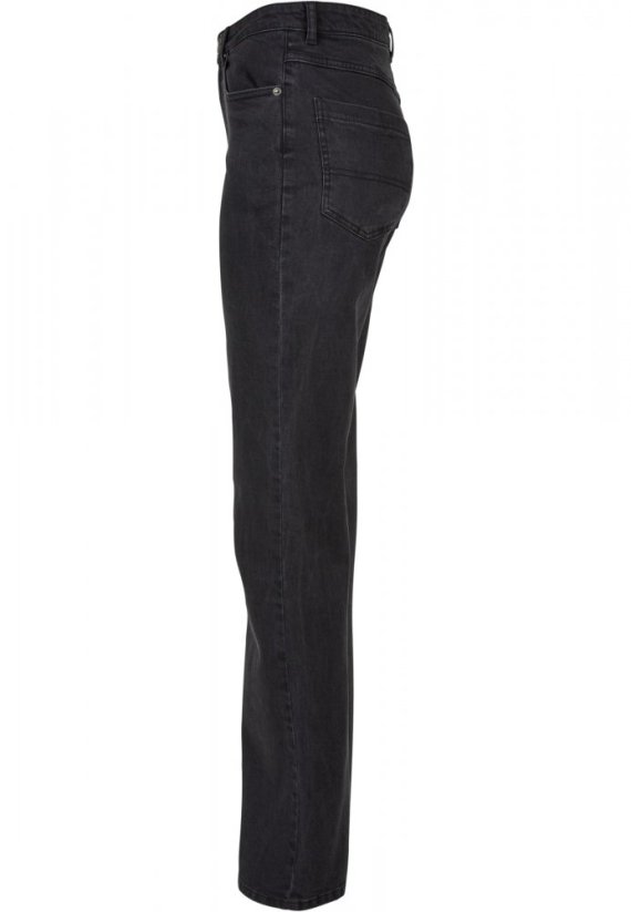 Tmavé dámské džíny Urban Classics Highwaist Straight Slit