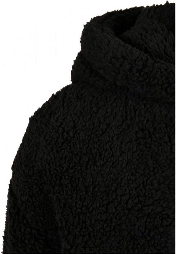 Ladies Short Oversized Sherpa Jacket - black
