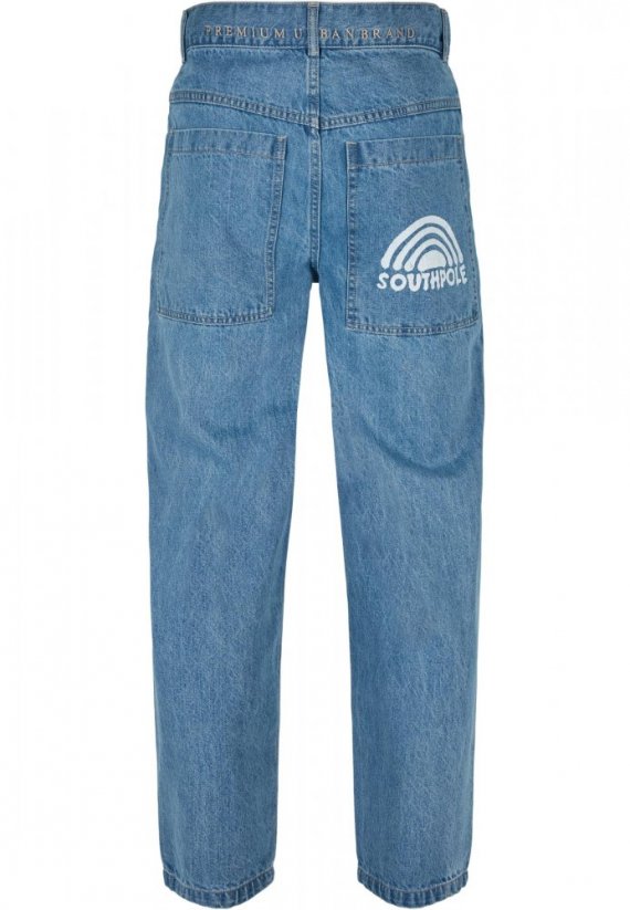 Męskie jeansy Southpole Spray Logo Denim - retro niebieski