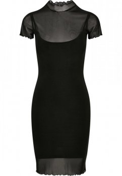 Dámske šaty Urban Classics Ladies Mesh Double Layer Dress - black