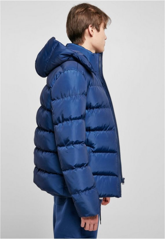 Męska kurtka zimowa Urban Classics Hooded Puffer Jacket - niebieska
