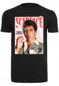 Černé pánské tričko Merchcode Scarface Magazine Cover Tee