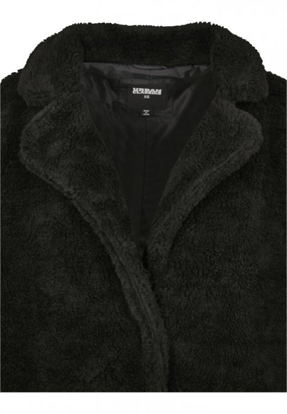 Płaszcz damski Urban Classics Ladies Oversized Sherpa Coat - czarny