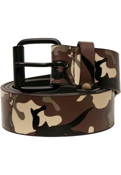 Synthetic Leather Camo Belt browncamo S/M