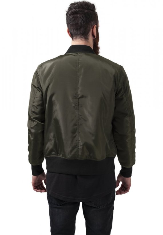 Pánska bomber bunda Urban Classics 2-Tone - tmavo olivová