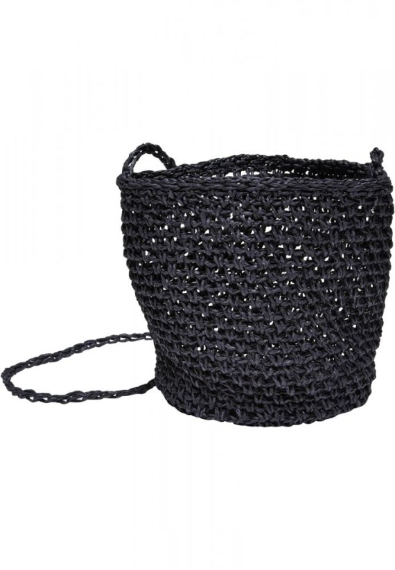 Mini Nature Bast Crossbody Bag - black