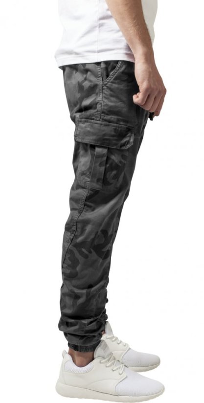Maskáčové pánske nohavice Urban Classics Cargo Jogging - šedé camo